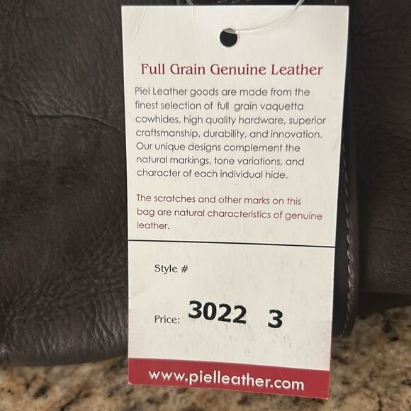 Piel Leather Chocolate Buckle Flap-Over Satchel NWT Currently Selling for $291 - Picture 7 of 9